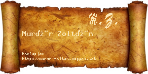 Murár Zoltán névjegykártya